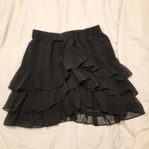 Vintage Women's Black Frill Skirt